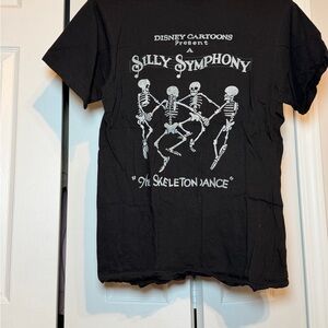Disney Black T-Shirt with Silly Symphony Skeletons